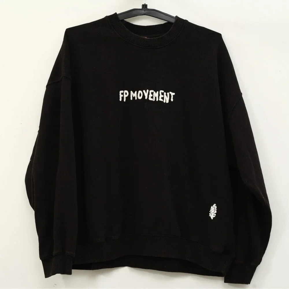 Free People FP Movement All Star Embroidered Pullover Sweatshirt Top S 289503